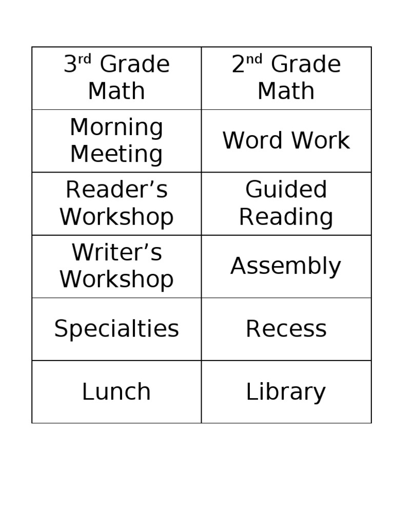 Schedule Cards | PDF | General Fiction