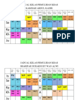 Jadual Kelas Pemulihan Khas 2019