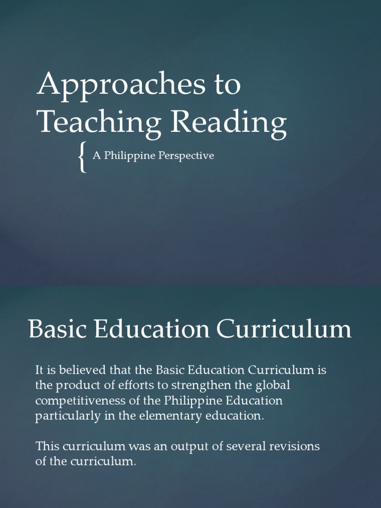Approaches To Teaching Reading