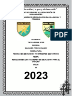 1ERA TAREA ACADEMICA- TEORIAS DE LA EDUCACION REFLEXION DE LOS 7 SABERES DE EDUCACION PARA EL FUTURO