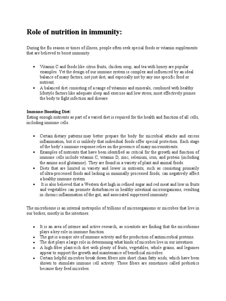 Nutrition's Role in Immune Health | PDF | Immune System | Vitamin
