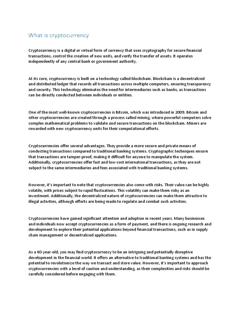 Understanding Cryptocurrency Basics | PDF | Cryptocurrency | Bitcoin