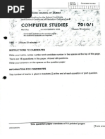 ECZ CS 7010 - P1 Past Papers 2003 To 2021