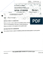 ECZ CS 7010 - P1 Past Papers 2003 To 2021