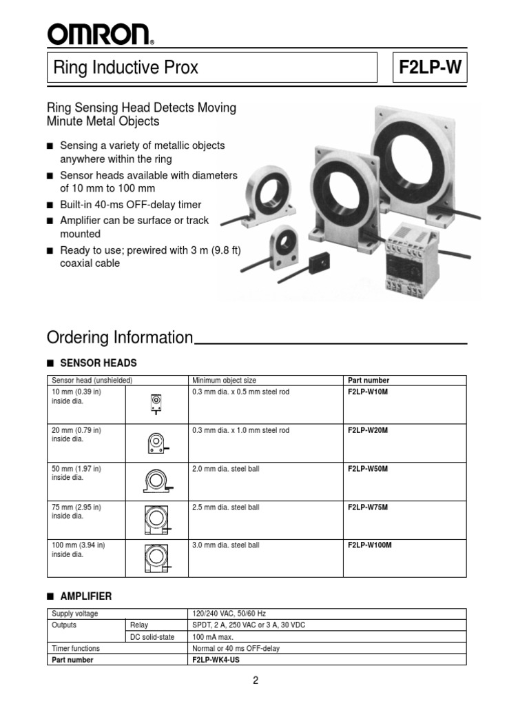 Ring Inductive Proximity Sensors Overview | PDF | Relay | Alternating ...