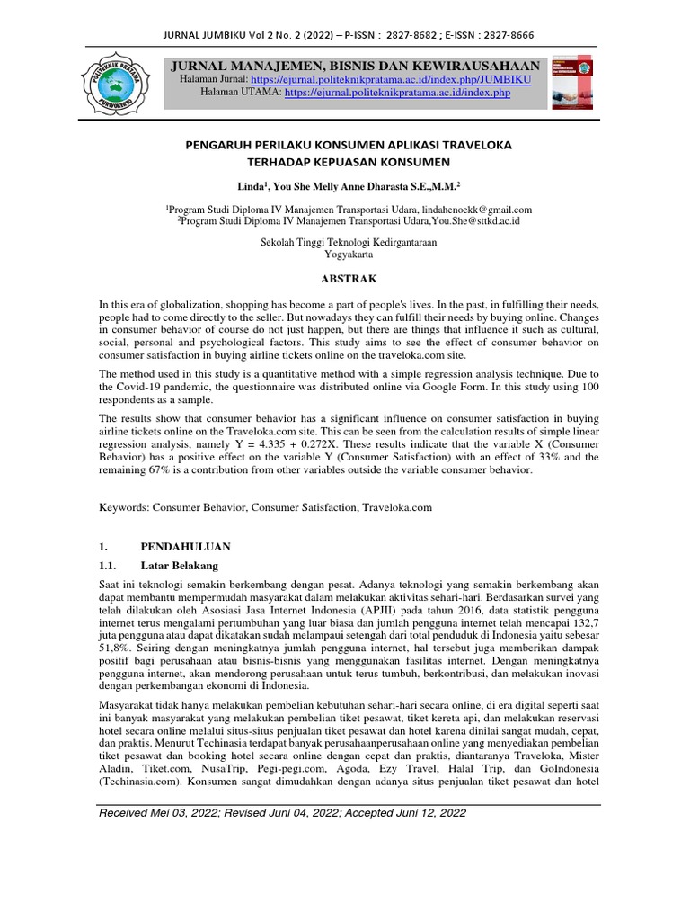 7+Jurnal+Linda+Sesuai+#Template+Vol+2+No+2 | PDF | Coefficient Of ...