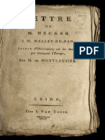 MALLET DU PAN-NECKER - Lettre de M Necker A M Mallet-du-Pan - Suivie D'observations Sur Les Dangers Qui Menacent L'europe - 1793 - MONTLAUSIER