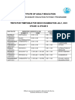 Mock Time Table 2023-1