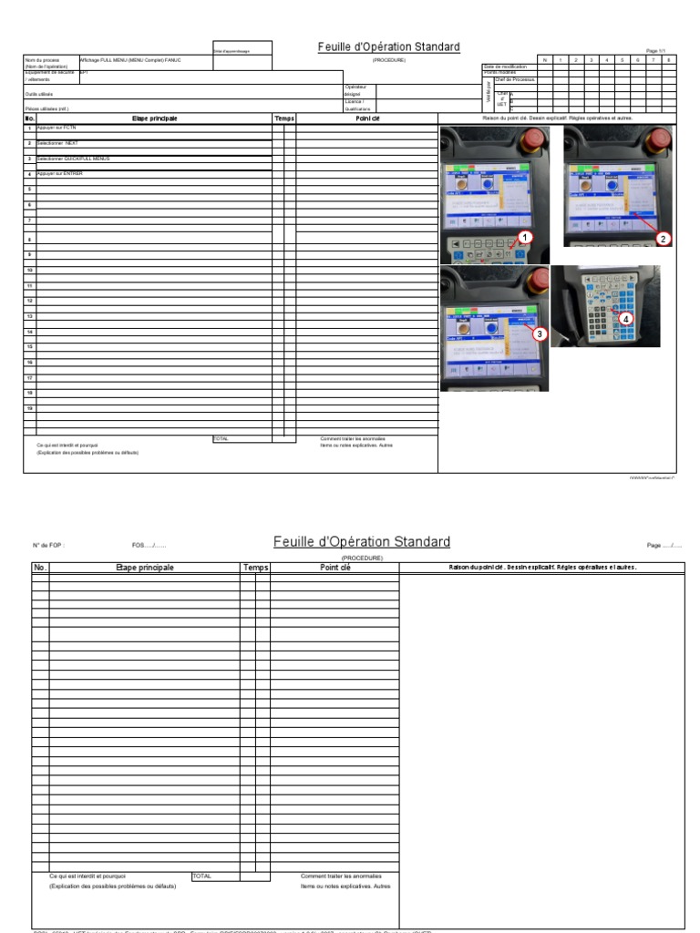 Procédure Menu Complet FANUC | PDF | Informatique | Logiciel