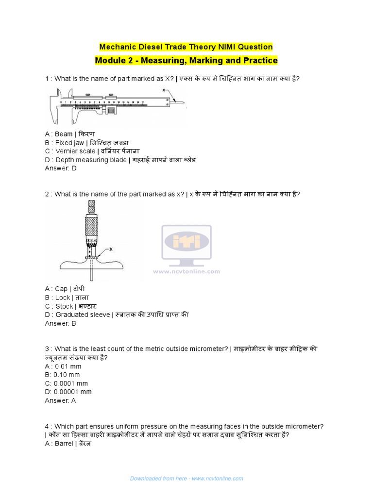 Module 2 Measuring, Marking and Practice PDF