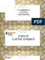 A Level - Unit-19 Lattice Energy