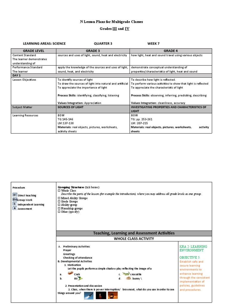 Lesson plans for multigrade classes final pdf mirror learning