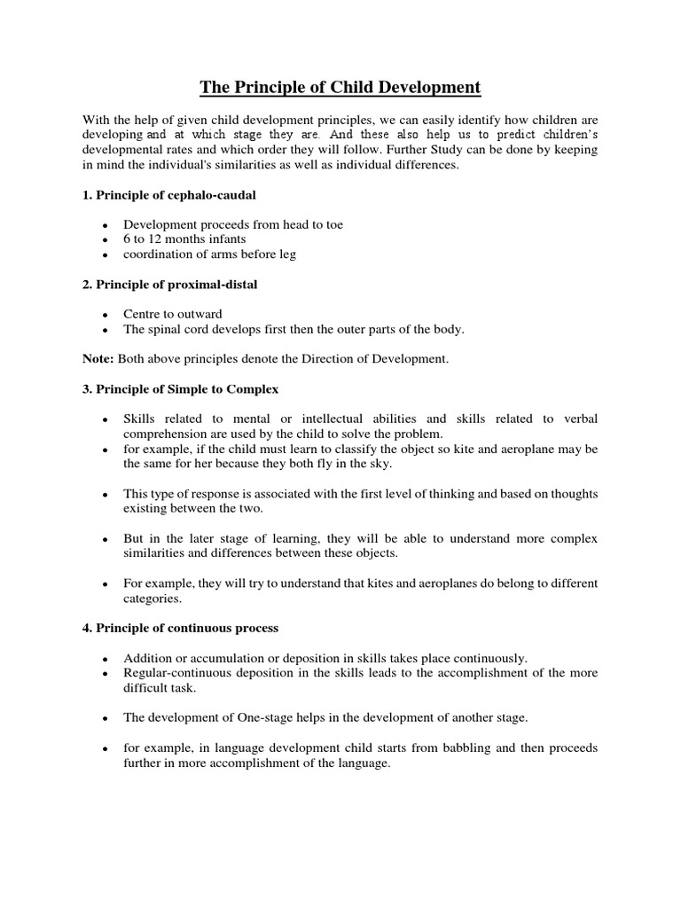 Principles of Child Development Explained | PDF | Nature Versus Nurture ...