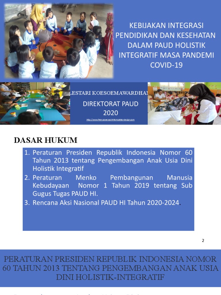 Kebijakan PAUD Holistik Integratif 2020 | PDF