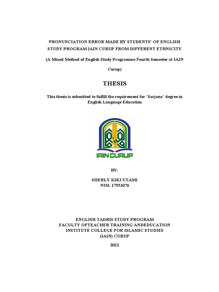 Pronunciation Errors in Ethnic Students | PDF | Vowel | English Language