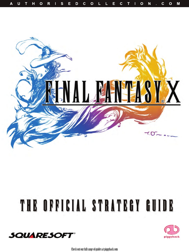 Final Fantasy X Piggyback Strategy Guide PDF Menu
