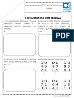 Atividade de Matematica Subtracao Com Reserva 2 Ano