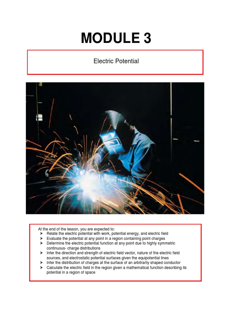 Module 3 Electric Potential Pdf Potential Energy Electric Field