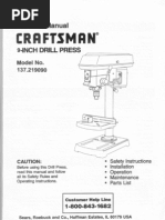 Craftsman Drill Press 137.219090 L0711529