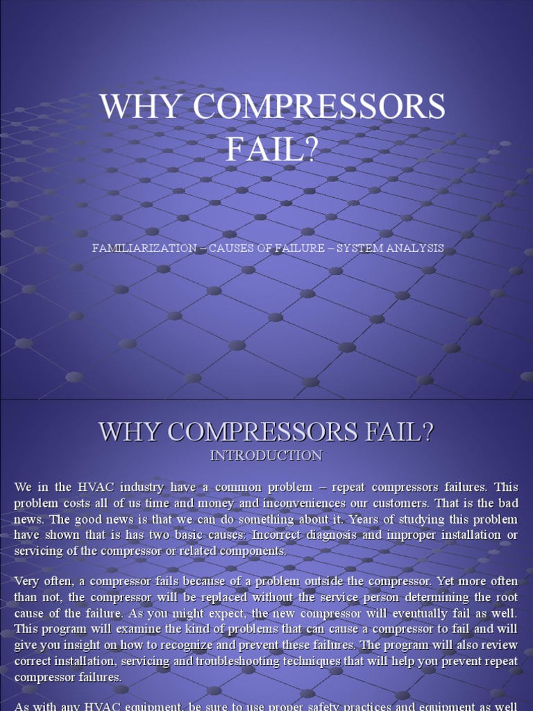Why Compressors Fail? Download Free PDF Chemistry Chemical Engineering