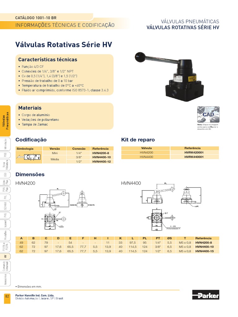 Valvula Rotativa 4-3 - Parker | PDF | Tecnologias de gás | Engenharia ...