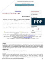 Impacto Psicológico de La Pandemia Del COVID 19 en Niños