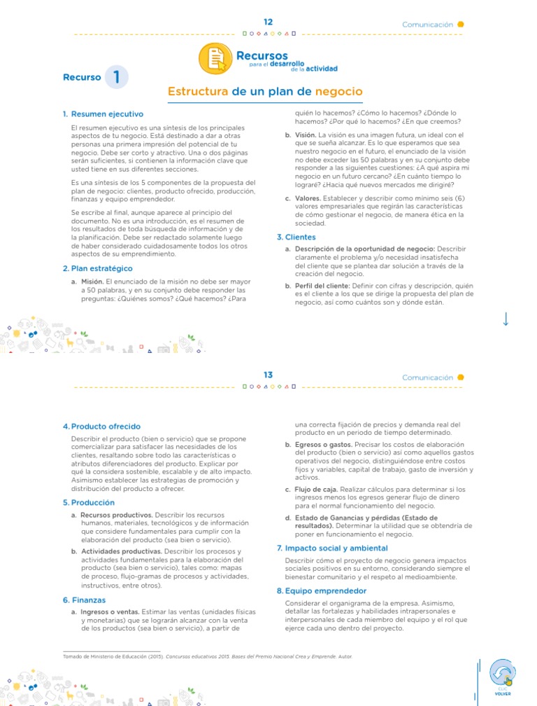 Estructura de un Plan de Negocio | PDF | Producto (Negocio ...