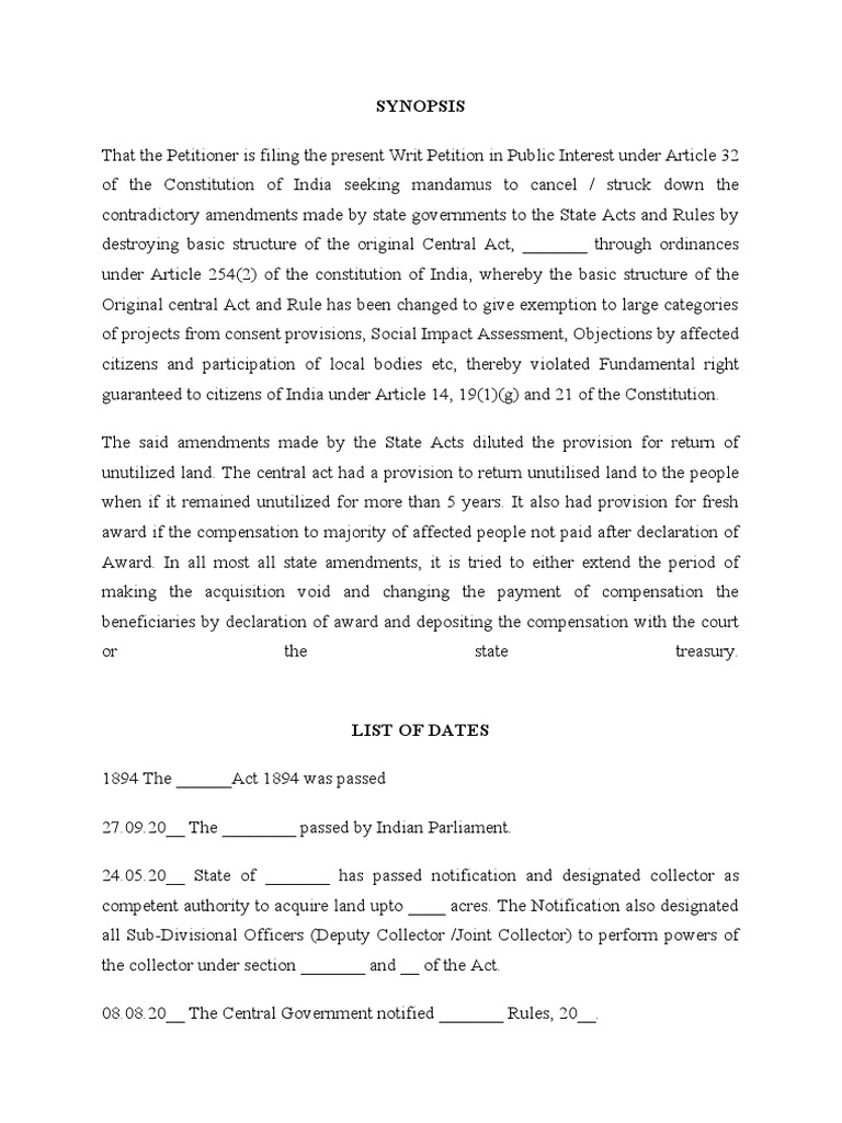 PIL Against State Amendments to Land Act | PDF | Mandamus | Writ