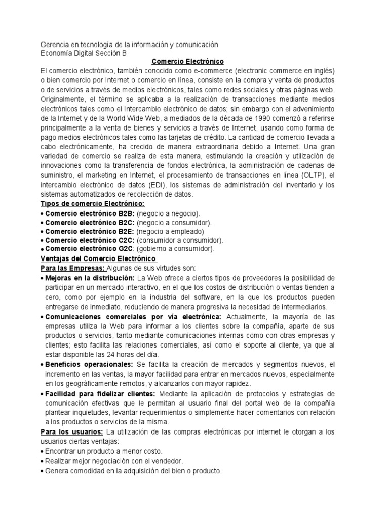 Diana Peraza Comercio Electronico PDF Comercio electrónico