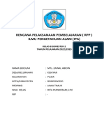 RPP 1 Lembar IPA Kelas 8 Semester 2