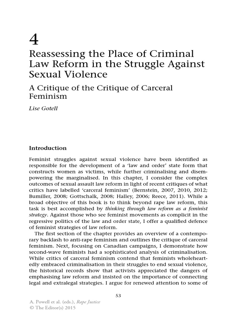 Carceral Feminism PDF Gender Studies Feminism