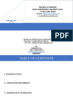 Operational Research - Linear Programming Part I