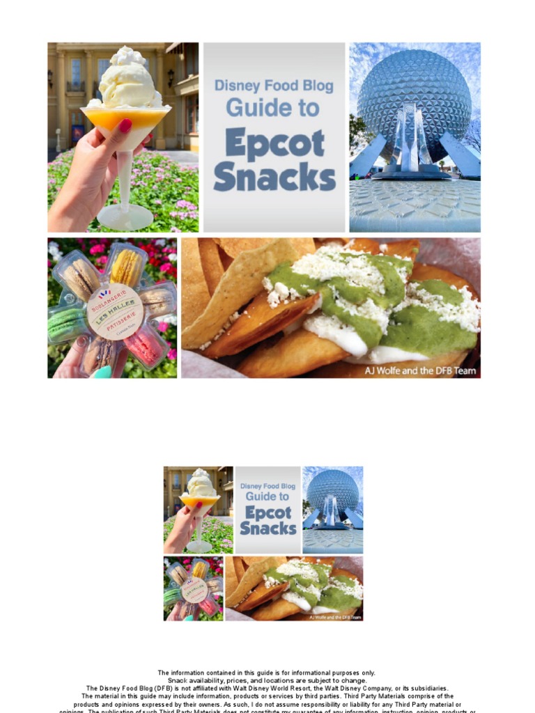 DFB Guide To Epcot Snacks | PDF | Caramel | Snack Food