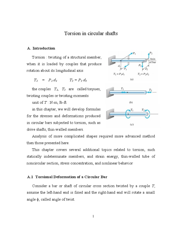 Torsion PDF Elasticity (Physics) Stress (Mechanics)