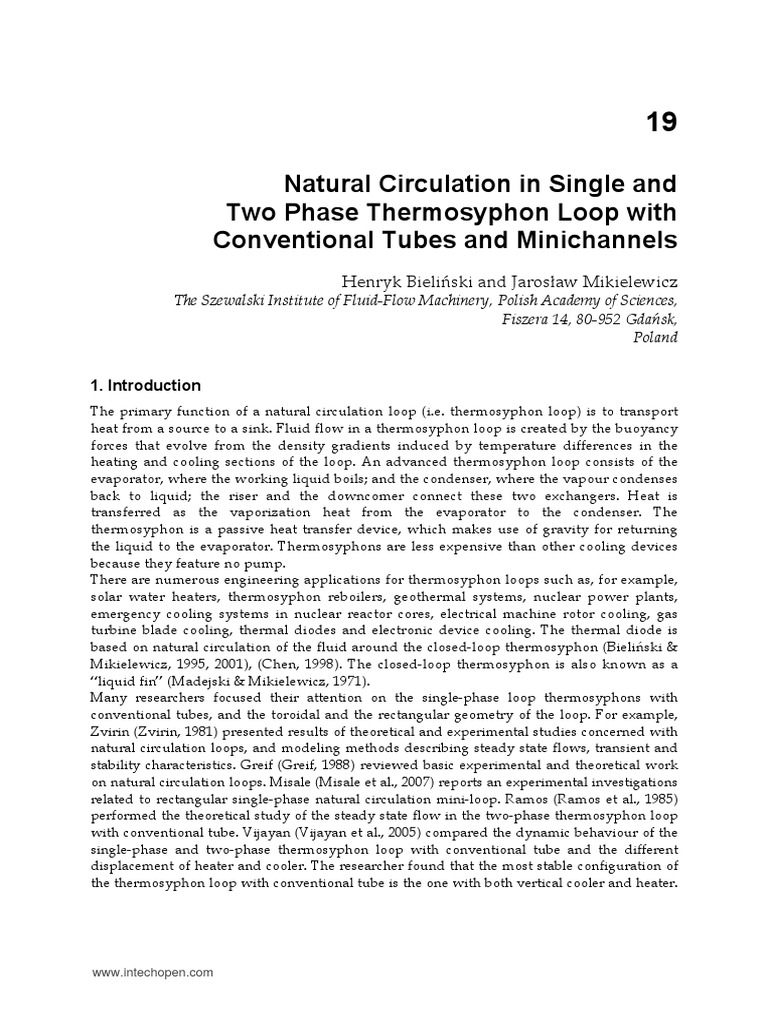 Thermosyphon Loop Heat Transfer Analysis | PDF | Convection | Fluid ...