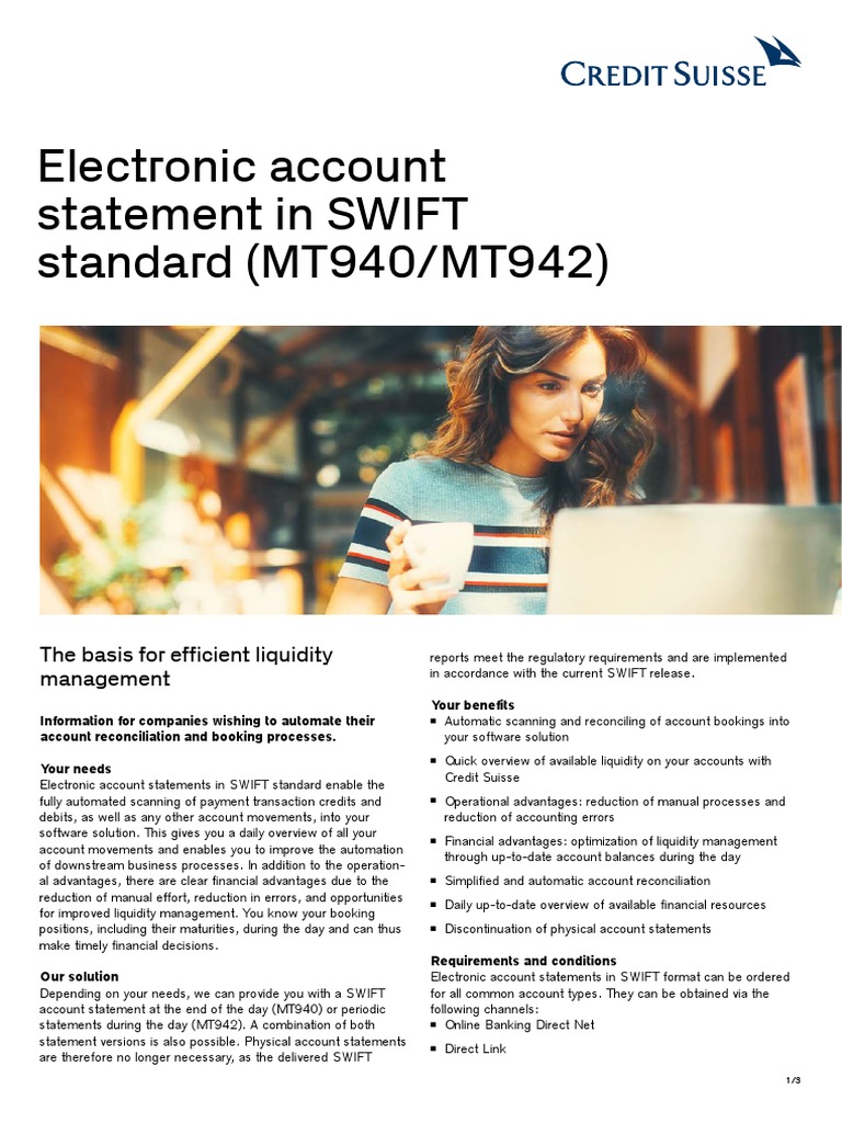 SWIFT Electronic Account Statements Guide | PDF | Automation | Information