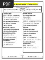 Science Month Activities. Pre Final