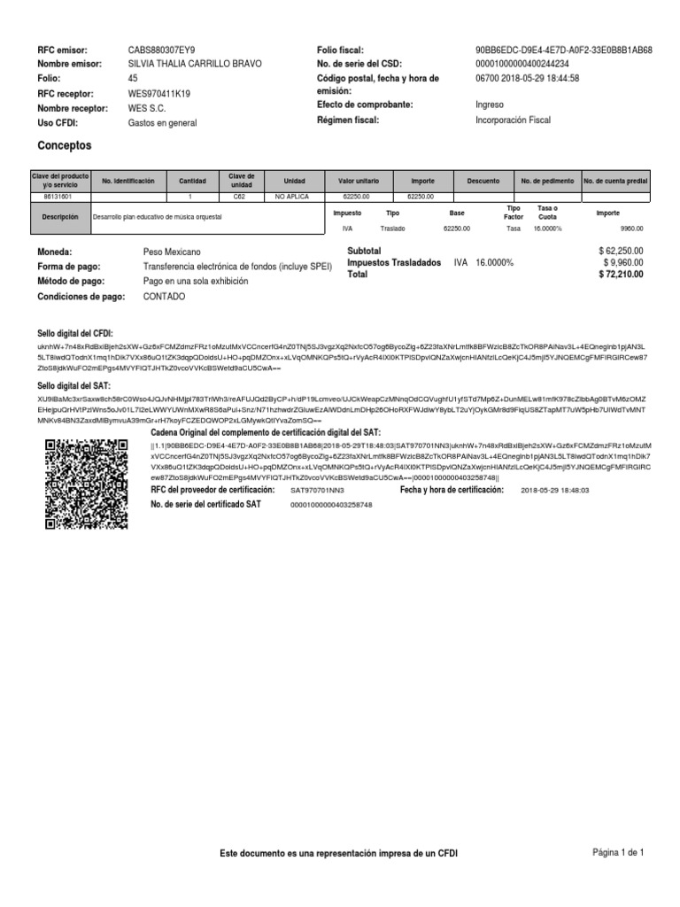Conceptos: 86131601 1 C62 No Aplica 62250.00 62250.00 | PDF | Economias ...