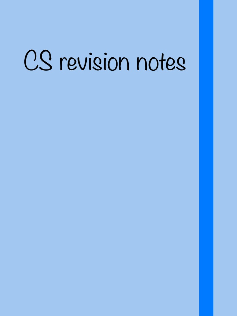 Cs revision notes pdf control flow database index
