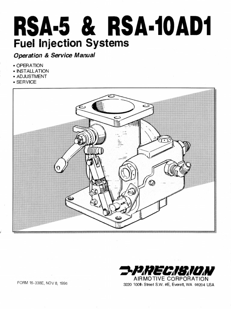 RSA-5 & RSA-10AD1 Fuel Injection Manual | PDF | Throttle | Carburetor