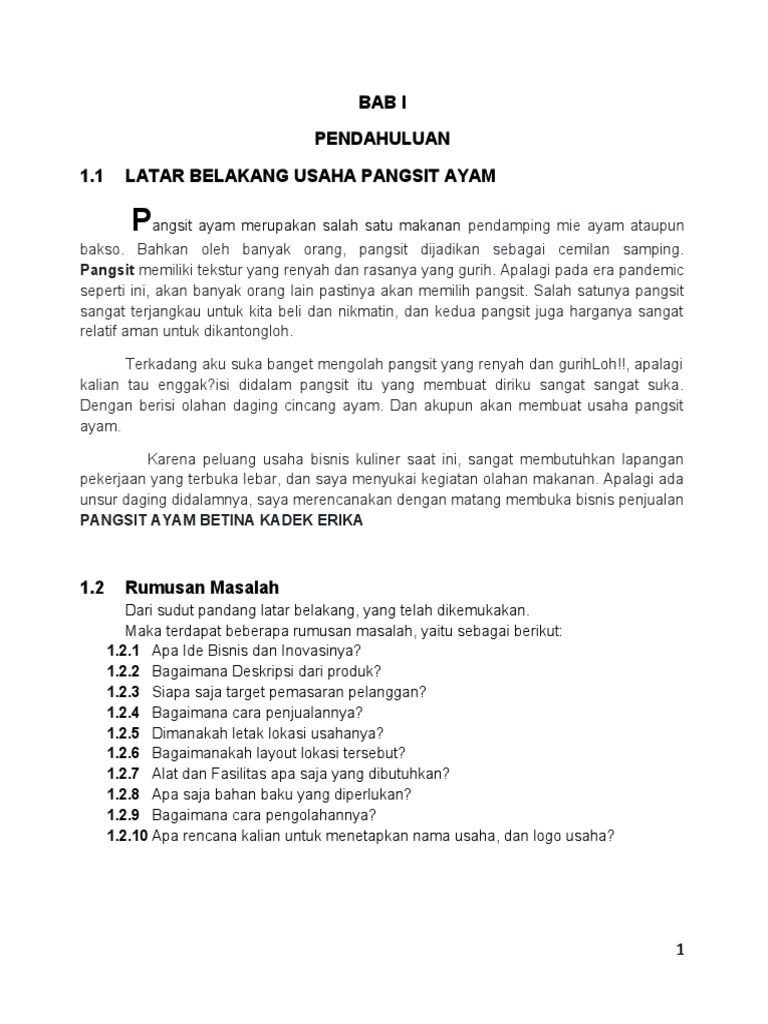 Laporan Hasil Usaha Bisnis Kadek Erika Dan Alif Rizqi | PDF