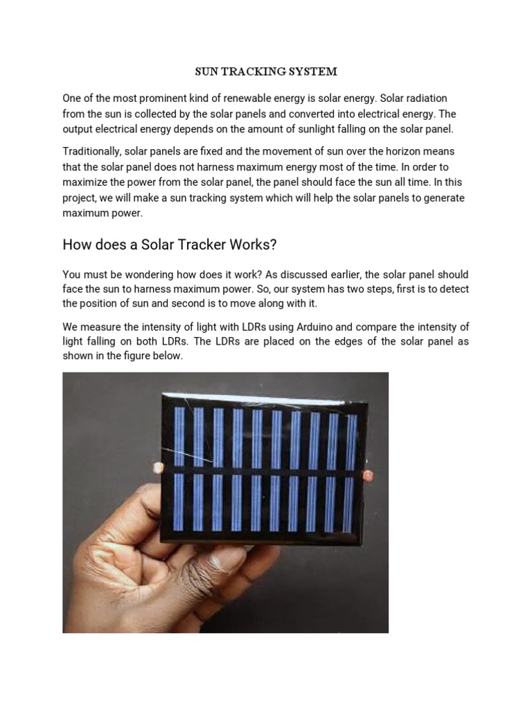 Solar Panel Sun Tracking System | PDF | Teaching Methods & Materials ...