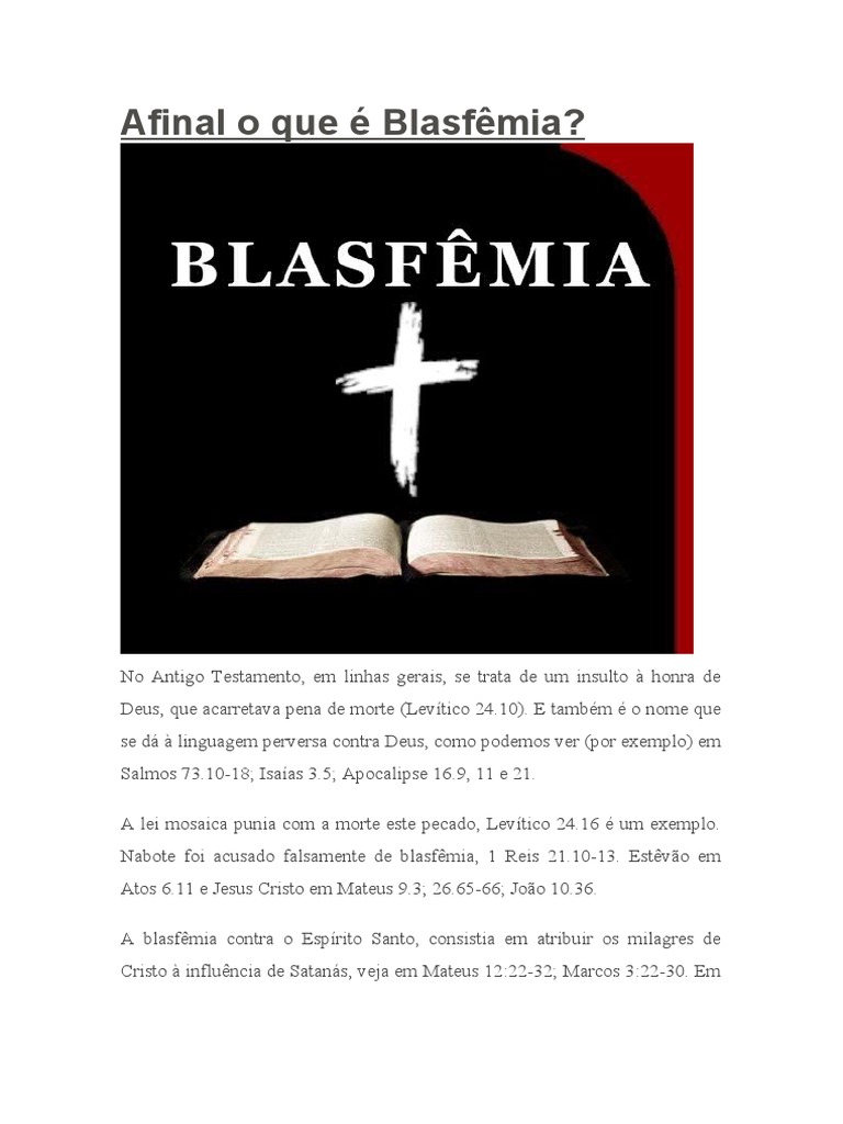Definição e Exemplos de Blasfêmia | PDF