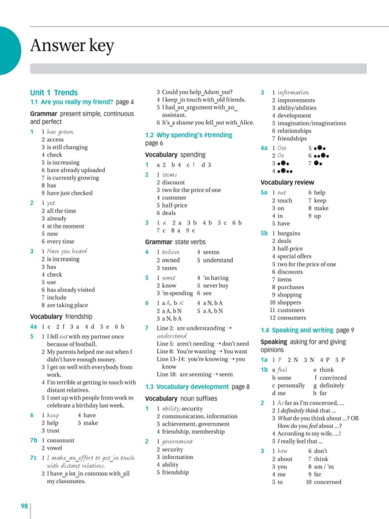 Answers Navigate Intermediate b1 Workbook Wi 1 | PDF
