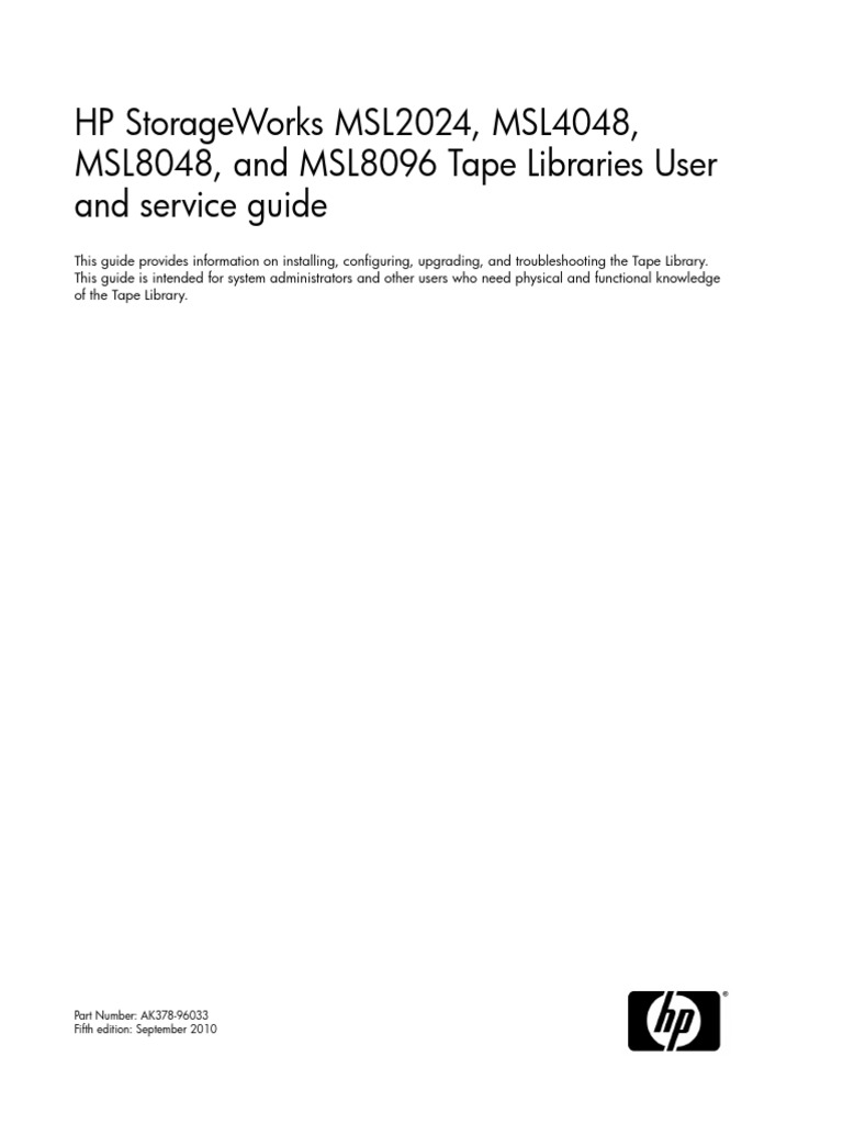 Storageworks msl2024 | PDF | Backup | Computer Data Storage