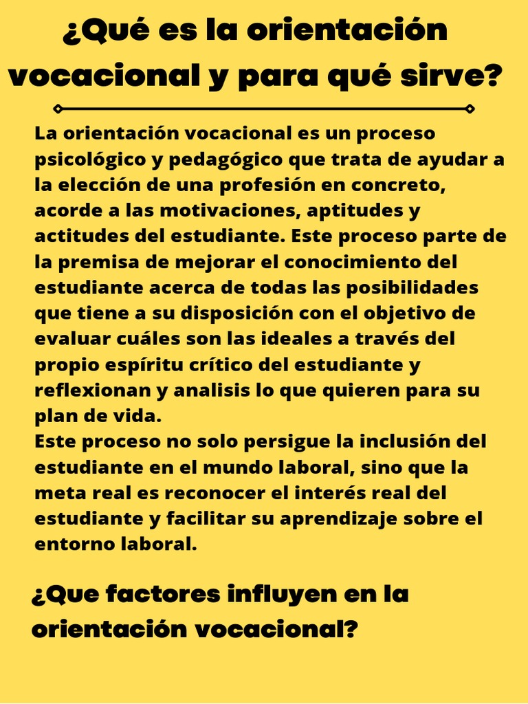 ¿Qué Es La Orientación Vocacional y para Qué Sirve | PDF | Ciencia y ...