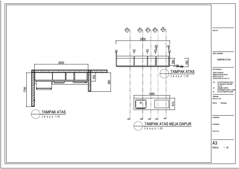 Portofolio Gambar Kerja Interior Kitchen Set-2 | PDF