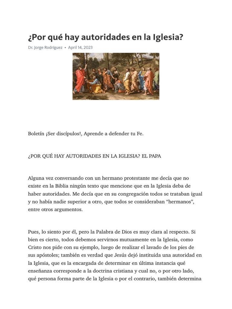 Autoridad en la Iglesia Católica | PDF | San Pedro | Jesús