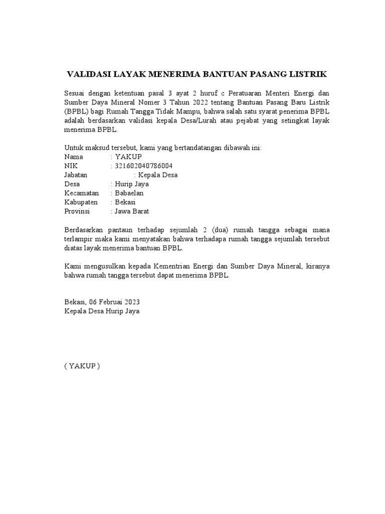 Surat Validasi | PDF