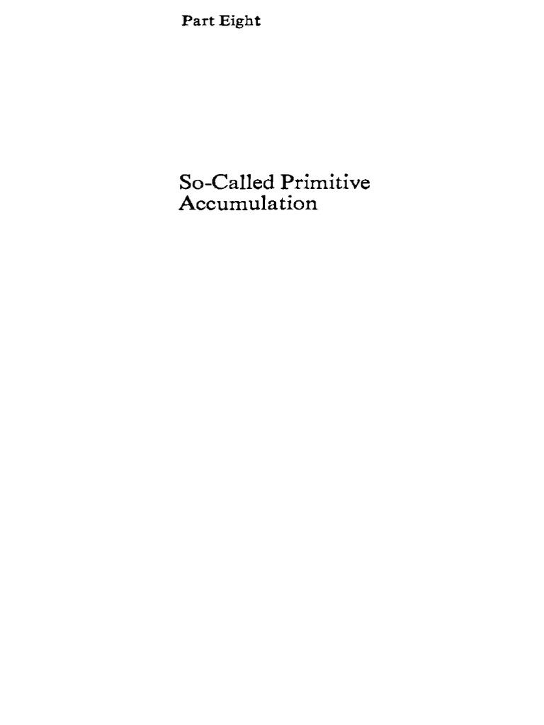 Marx Capital On SoCalled Primitive Acccumulation PDF Capital (Economics) Enclosure